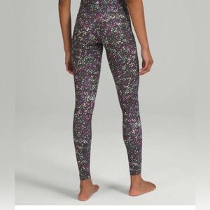 Lululemon Wunder Under Hi-Rise Size 4 High Rise Floral Purple Black Leggings